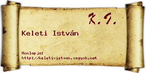 Keleti István névjegykártya